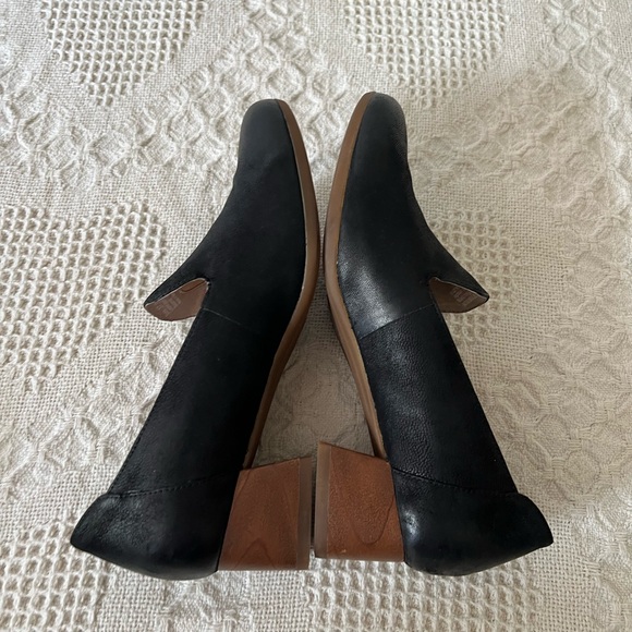 Dansko Preston Burnished Nubuck Black Loafer Wood Block Heel Size 7 Workwear - Picture 9 of 12